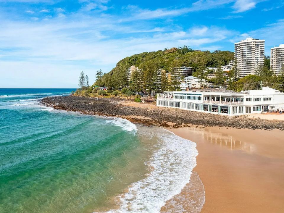 Burleigh Heads point and beach, ten minutes north of Palm Beach